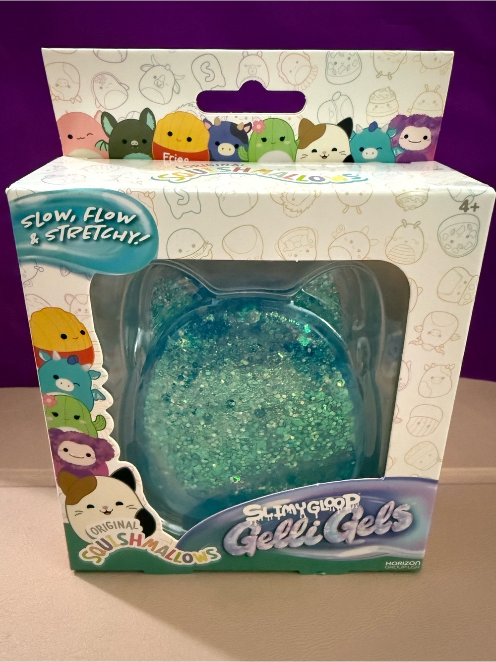 Squishmallows Gelli Gels Teal Glitter Squishy